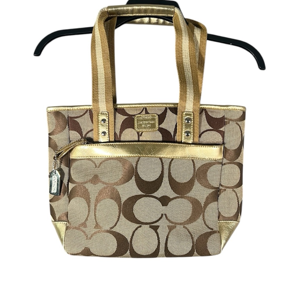 Coach Signature Tote Bag Gold Hardware New Authentic Classic Staple Bag